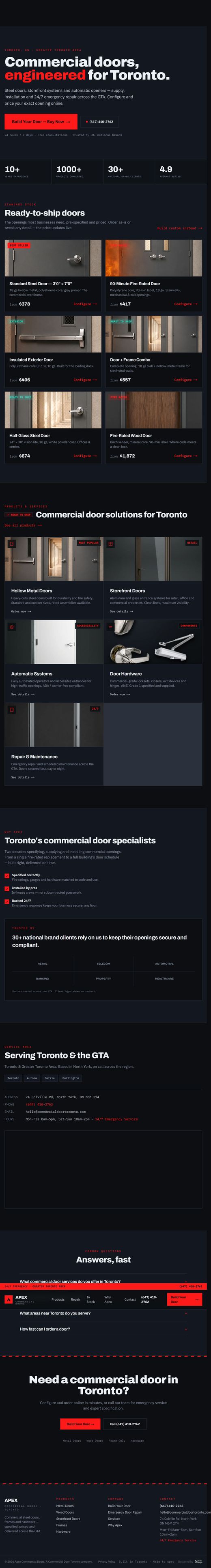 Apex Commercial Door Website
