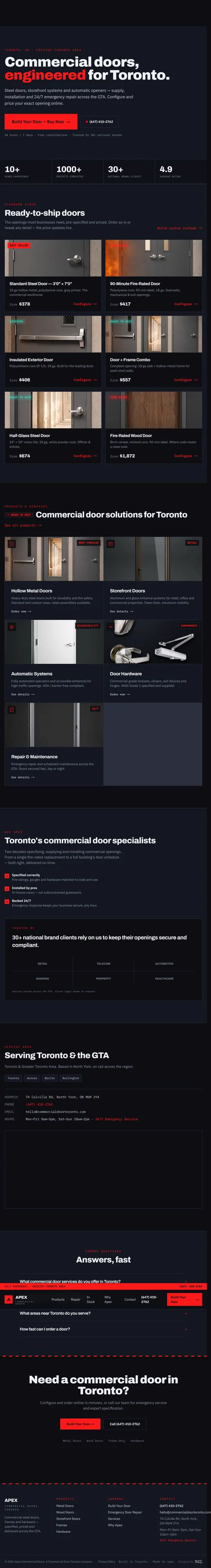 Apex Commercial Door Website