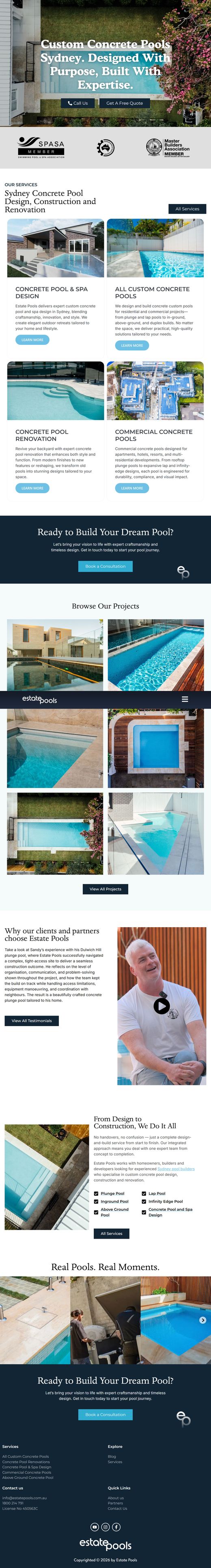 Estate Pools Website