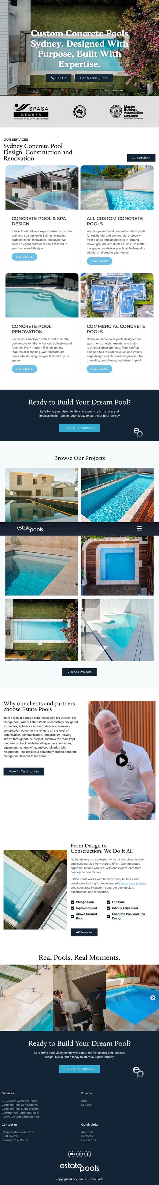 Estate Pools Website
